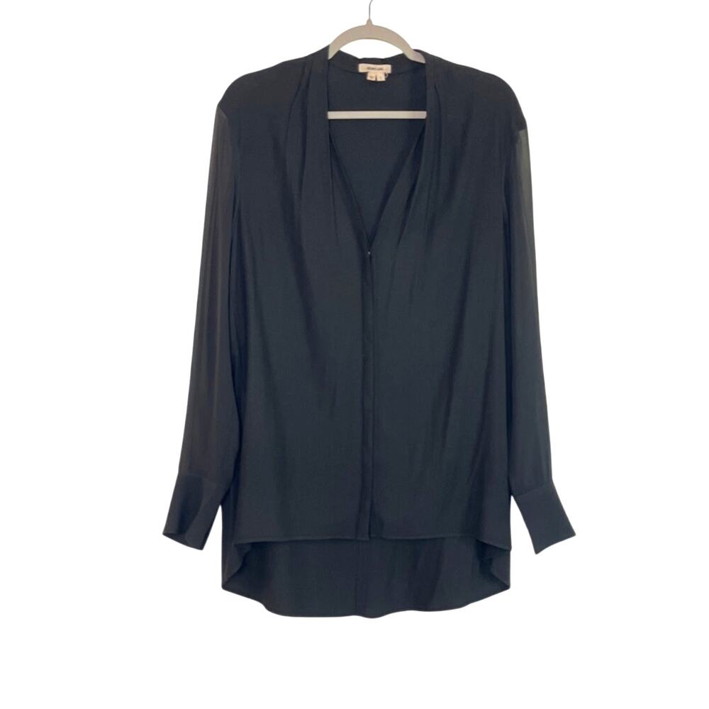 Helmut Lang Womens Wool Silk Button Up Sheer Tuni… - image 1